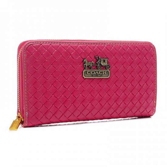 Coach Knitted Logo Large Fuchsia Wallets EGJ | Coach Outlet Canada